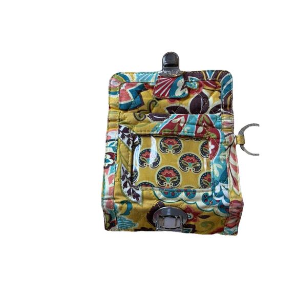 Vera Bradley Boho Wallet Provencal Quick Swipe ID Yellow Floral Key Ring Quilted - Picture 5 of 8